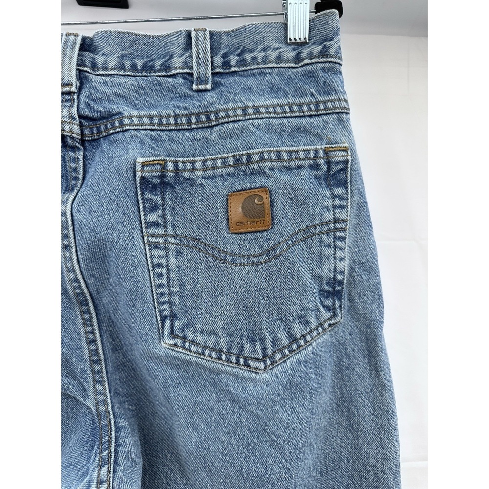 Vtg Carhartt Jeans Men's 33x36 Blue Denim Relaxed Straight Fit - Picture 6 of 12